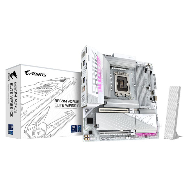 Mатеринська плата s1851 Intel B860 DP/2xHDMI/USB4-С  3xM.2 2.5GbE LAN mATX GIGABYTE B860M AORUS ELITE WIFI6E ICE