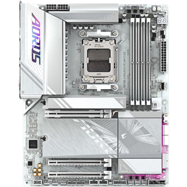 Mатеринська плата sAM5 AMD X870E HDMI/USB4(DP)  4xM.2  2.5GbE LAN ATX GIGABYTE X870E AORUS ELITE WIFI7 ICE