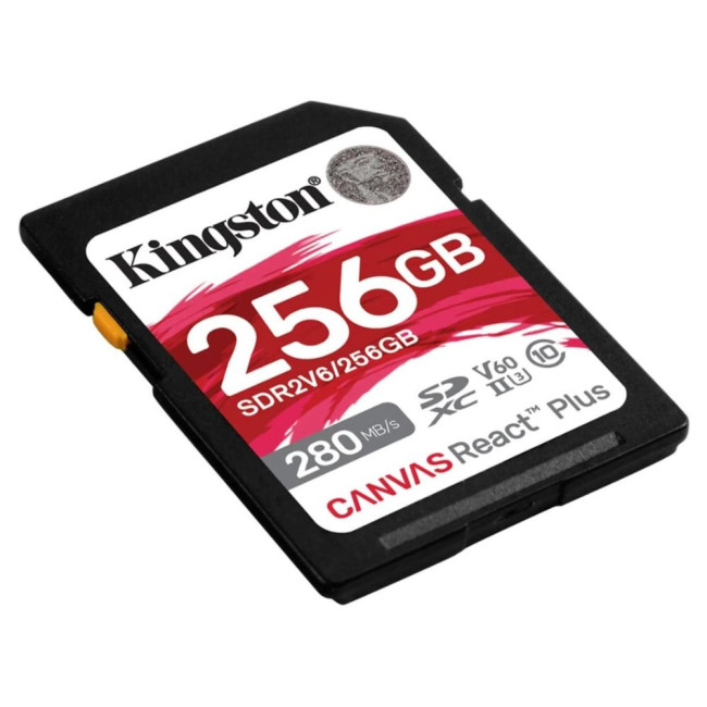 Карта пам'яті 256GB SDXC Canvas React Plus SDXC UHS-II 280R/150W U3 V60 KINGSTON SDR2V6/256GB