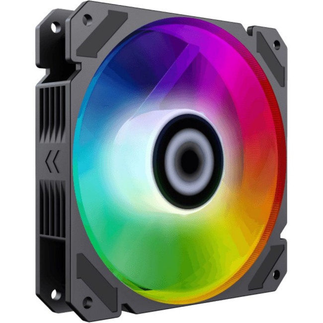 Кулер для корпусу 120 мм, 3pin(M/F)/3+4pin Molex ARGB, чорна рамка FN-12Rainbow-C9 GAMEMAX FN-12Rainbow-C9