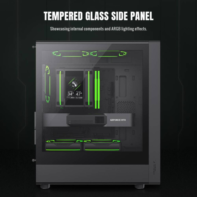 Корпус комп'ютерний Mini Tower без блока живлення  M-ATX,ITX, Tempered Glass,Mesh,USB2.0*1,USB3.0*1, GAMEMAX AERIS 330 MB