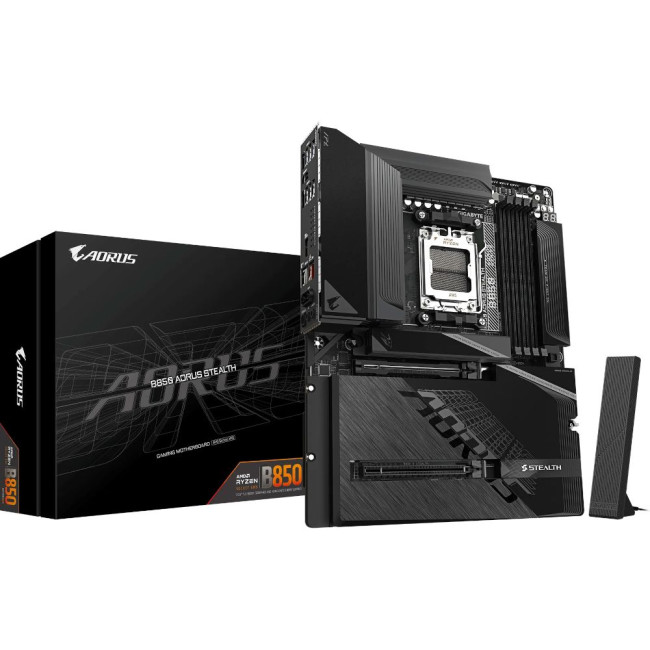 Mатеринська плата sAM5 AMD B850 HDMI 4xM.2 5GbE LAN ATX GIGABYTE B850 AORUS STEALTH