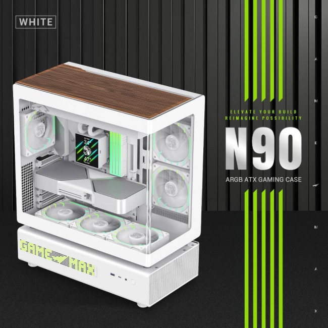 Корпус комп'ютерний Mid Tower без блока живлення  ATX,M-ATX,ITX. (Support BTF),Tempered Glass,Mesh,U GAMEMAX N90 WH