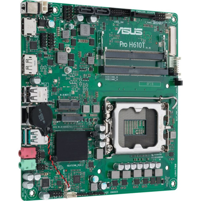 материнська плата s1700/2SoDIMMDDR5/LDVS/HDMI/DP/2SATA/1xM.2 ASUS PRO H610T-CSM