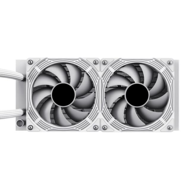 Процесорний кулер 62.82 CFM, 1.89mmH20, 32dBA, 800-2000RPM ,water pump: RPM 2300, NOICE 26.9dBA, Con GAMEMAX IceChill 240V White