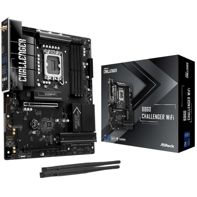 Mатеринська плата s1851 Intel B860 4xDDR5 HDMI 3xM.2 2.5GbE LAN ATX ASROCK B860 CHALLENGER WIFI