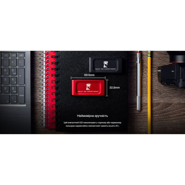 SSD накопичувач зовнішній 2TB XS1000 BOC Red External USB 3.2 Gen 2 Portable SSD KINGSTON SXS1000R/2000GA