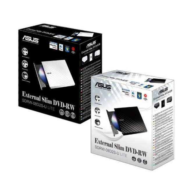 привід DVD+-R/RW SLIM зовнішній USB 2.0 ASUS SDRW-08D2S-U LITE/BLACK/ASUS