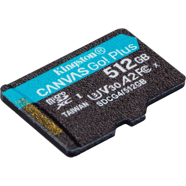 Карта пам'яті 512GB microSDXC Canvas Go Plus Gen4 200MB/s A2 U3 V30 Card + w/o ADP KINGSTON SDCG4/512GBSP
