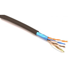 Кабель cat.5e F/UTP,PE, 4х2х24 AWG (305м) чорний ZZKM 7091002