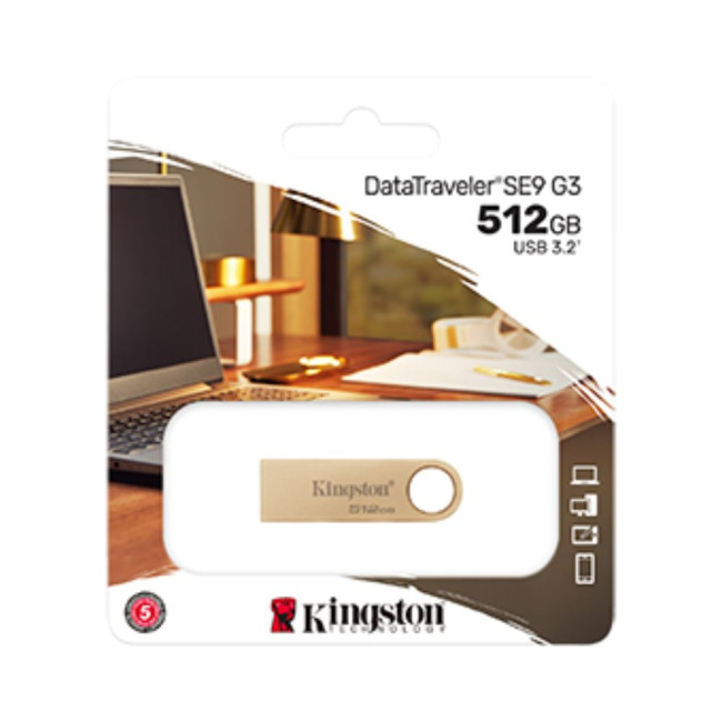 Флеш пам'ять 512GB 220MB/s Metal USB 3.2 Gen 1 DataTraveler SE9 G3 KINGSTON DTSE9G3/512GB