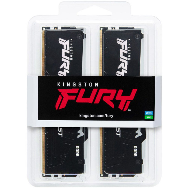 модуль пам'яті 32Gb DDR5 6400MHz Fury Beast RGB (2x16) EXPO KINGSTON KF564C32BBEAK2-32