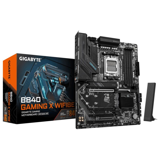 Mатеринська плата sAM5 AMD B840 DP/HDMI 3xM.2 2.5GbE LAN ATX GIGABYTE B840 GAMING X WIFI6E
