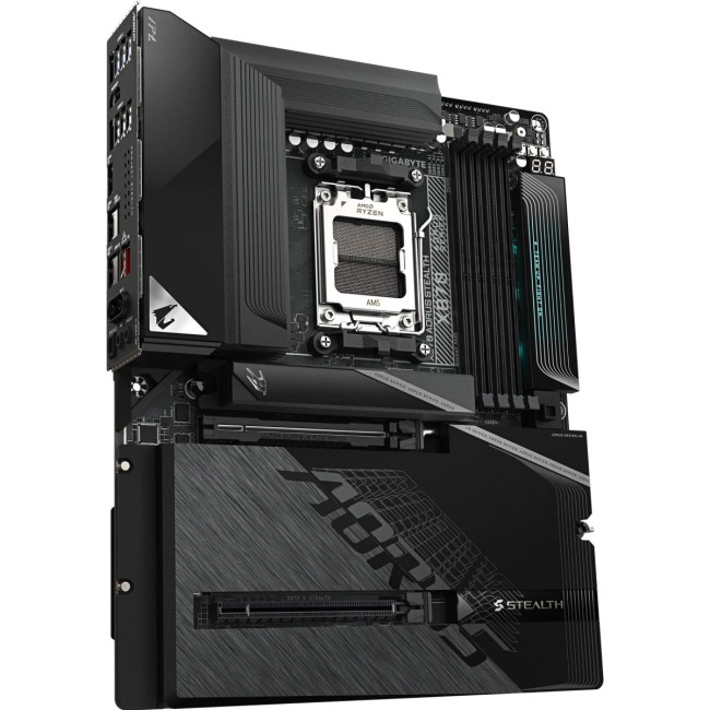 Mатеринська плата sAM5 AMD X870 HDMI/2xUSB4 Type-C 4xM.2 5GbE LAN ATX GIGABYTE X870 AORUS STEALTH