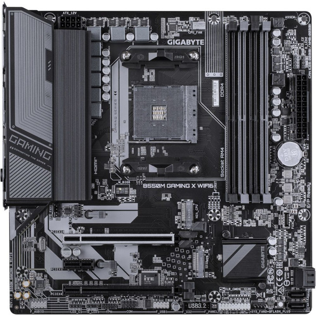 Материнська плата sAM4 AMD B550 HDMI/DP 2xM.2 GbE Lan mATX GIGABYTE B550M GAMING X WIFI6