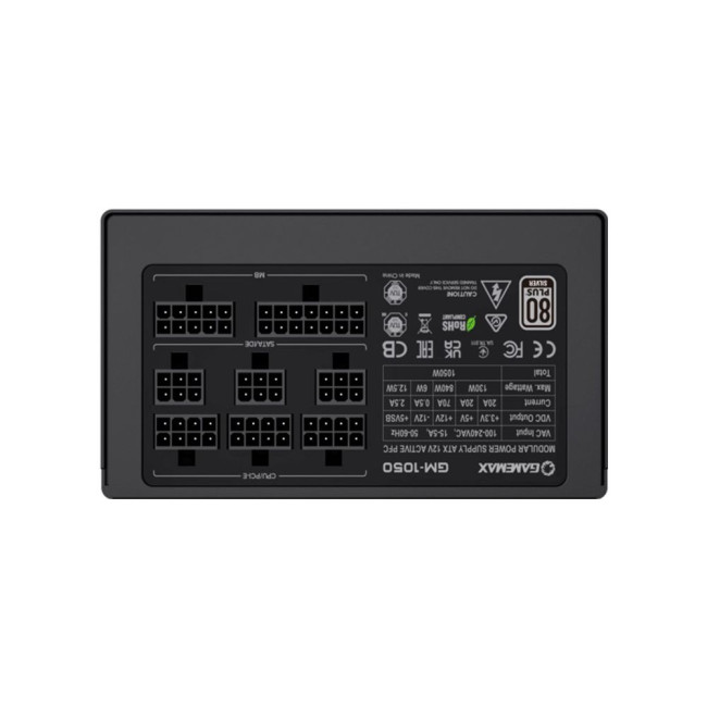 Блок живлення ATX 1050W,80+Silver, вентилятор 140 мм, повністю модульний, чорний GAMEMAX GM-1050  Modular