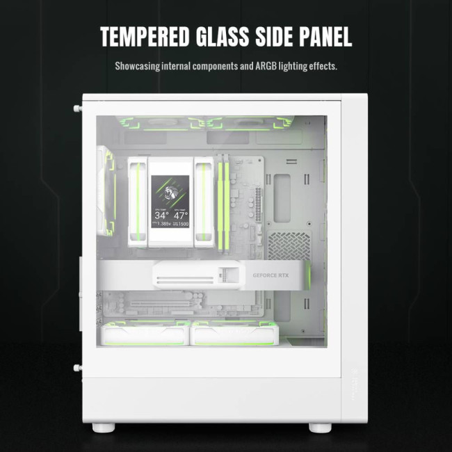 Корпус комп'ютерний Mini Tower без блока живлення  M-ATX,ITX, Tempered Glass,Mesh,USB2.0*1,USB3.0*1, GAMEMAX AERIS 330 MW