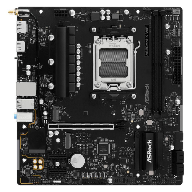 Mатеринська плата sAM5 AMD A620A DP/HDMI 2xM.2 4xDDR5 2.5GbE LAN mATX ASROCK A620AM-X WIFI