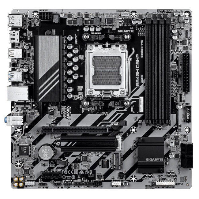 Mатеринська плата sAM5 AMD B840 2хDP/HDMI 4xDDR5 2xM.2 GbE LAN mATX GIGABYTE B840M D3HP