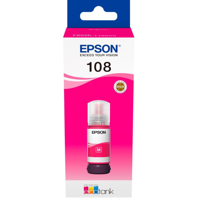 Чорнило малинове 70 мл для L8050, L18050 EPSON 108 EcoTank Magenta ink bottle (C13T09C34A)