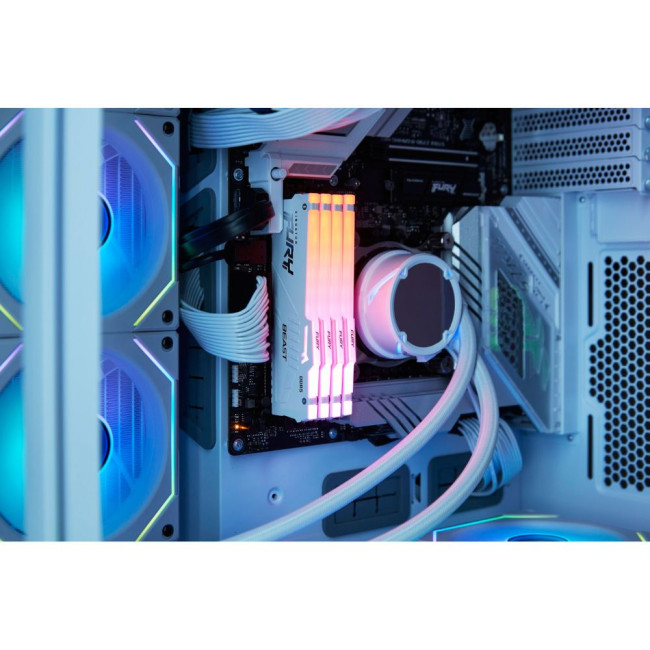 модуль пам'яті 32Gb DDR5 6000MHz Fury Beast White RGB (2x16) EXPO+XMP KINGSTON KF560C36BWE2AK2-32