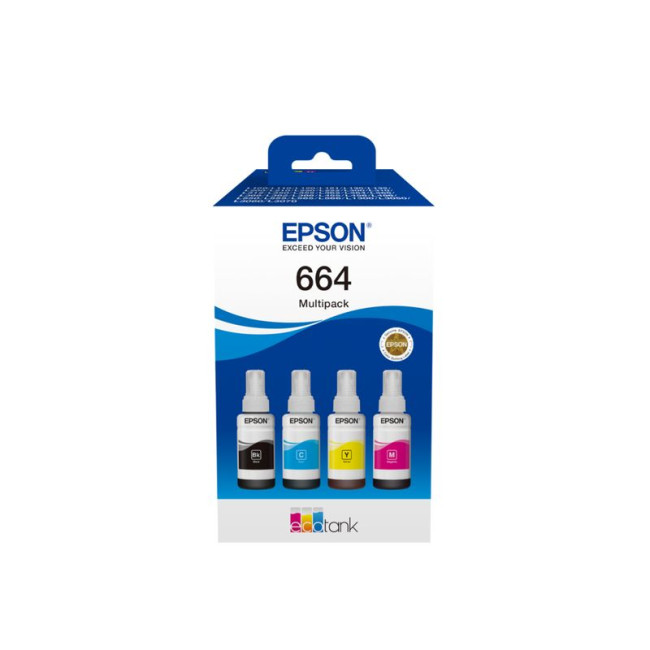 Набір чорнил 4 кольори EPSON 664 EcoTank 4-colour multipack (C13T66464A)
