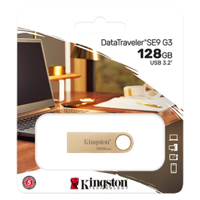 Флеш пам'ять 128GB 220MB/s Metal USB 3.2 Gen 1 DataTraveler SE9 G3 KINGSTON DTSE9G3/128GB
