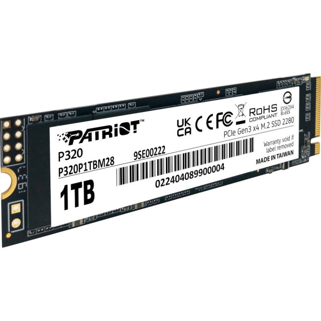 накопичувач M.2 1TB P320, NVMe 2280 PATRIOT P320P1TBM28