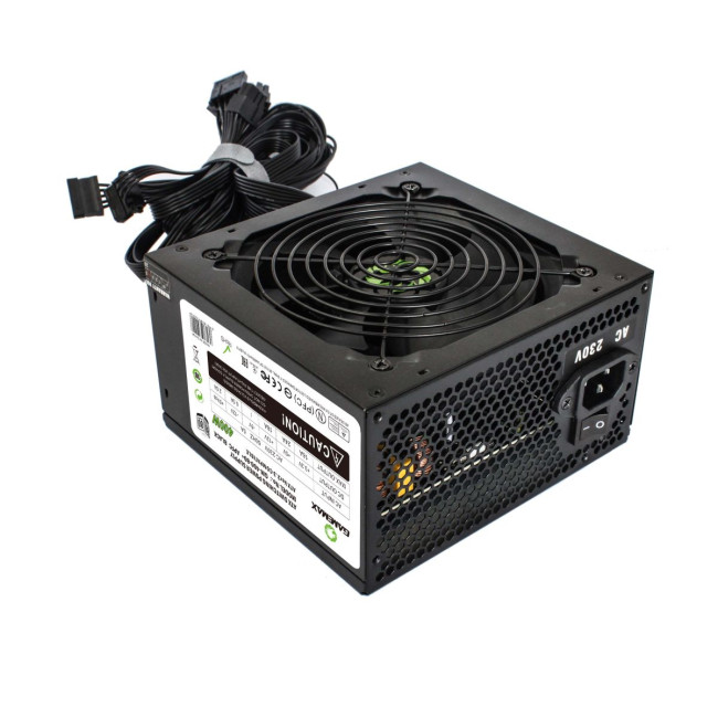 Блок живлення ATX 400W APFC з кабелем живлення, вентилятор 120 мм, чорний, OPP/OVP/UVP/SCP GAMEMAX GM-400-80+APFC Black