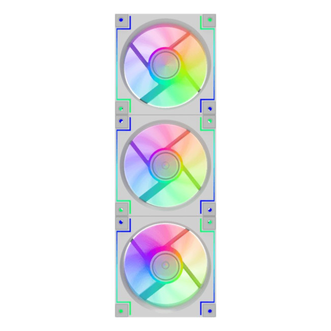 Кулер для корпусу  120мм  КІТ 3*120ммmm Black frame ARGB Fan 3 in 1 Kit GAMEMAX RD300 WH