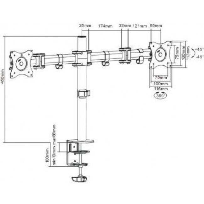 Настільне кріплення для моніторів ITech MBS-12F ITECH MBS-12F