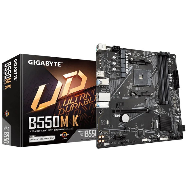Материнська плата sAM4 AMD B550 HDMI/DP 2xM.2 GbE Lan mATX GIGABYTE B550M K
