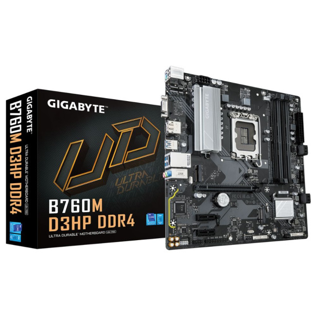 Mатеринська плата s1700 Intel B760 HDMI/DP/VGAR4 2xM.2 GbE LAN mATX GIGABYTE B760M D3HP DDR4