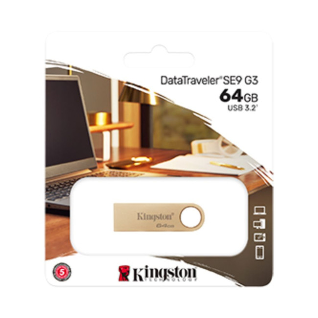 Флеш пам'ять 64GB 220MB/s Metal USB 3.2 Gen 1 DataTraveler SE9 G3 KINGSTON DTSE9G3/64GB