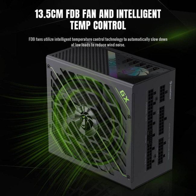 Блок живлення ATX 3.1 & PCIe5.1_ 1050W, 80+ Gold, fan 135mm,fully modular ,Japanese 105°C and solid GAMEMAX GX PRO 1050G