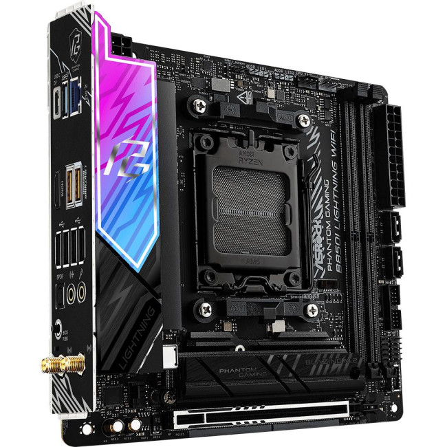 Mатеринська плата sAM5 AMD B850 2xDDR5 HDMI/USB-C(DP) 3xM.2 2.5GbE LAN mini-ITX ASROCK B850I LIGHTNING WIFI