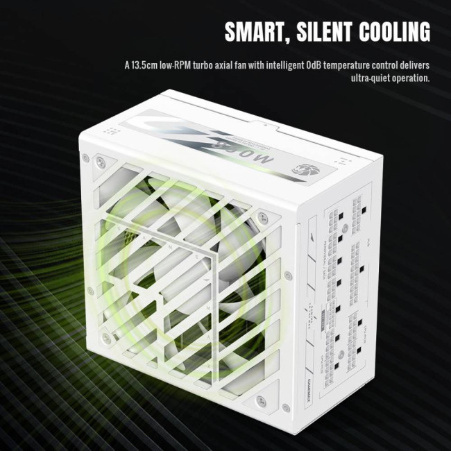 Блок живлення ATX 3.1 & PCIe5.1_ 850W, 80+ Gold, fan 135mm,fully modular ,Japanese 105°C and solid c GAMEMAX GZ 850G WH