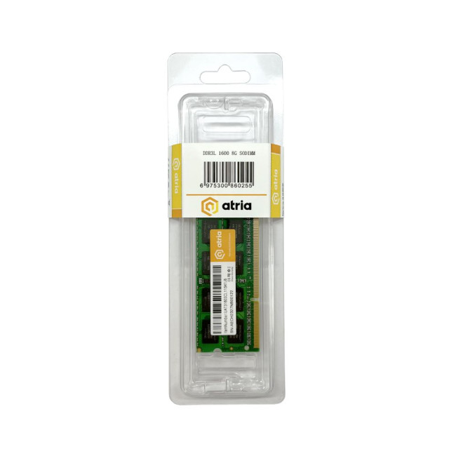 модуль пам'яті 8Gb DDR3 1600MHz sodimm ATRIA UAT31600CL11SK1/8