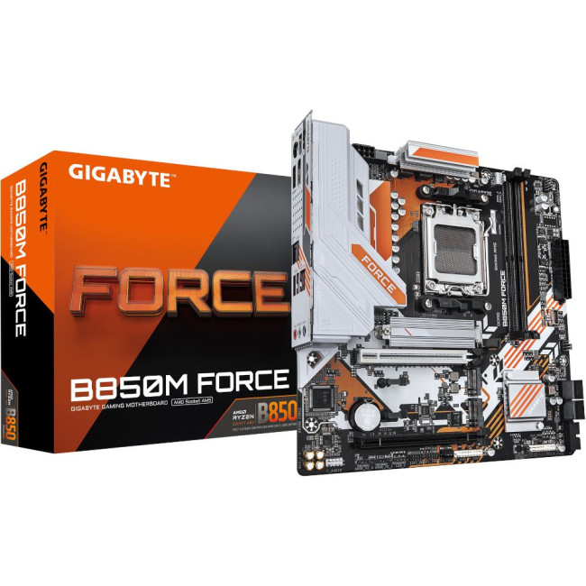 Mатеринська плата sAM5 AMD B850 HDMI/DP 3xM.2 2.5GbE LAN mATX GIGABYTE B850M FORCE