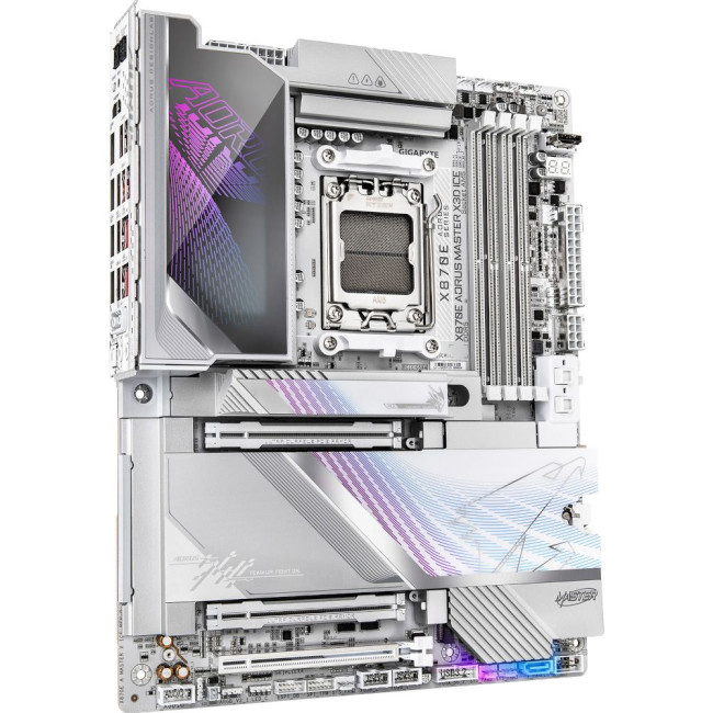 Mатеринська плата sAM5 AMD X870E 2xHDMI/2xUSB4 Type-C 5xM.2 (10&5)GbE LAN ATX GIGABYTE X870E AORUS MASTER X3D ICE