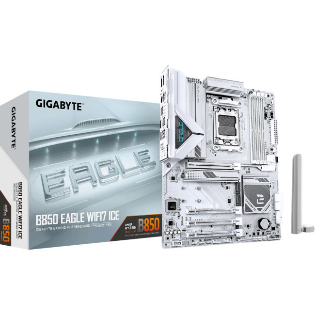Mатеринська плата sAM5 AMD B850 DP/HDMI 3xM.2 2.5GbE LAN ATX GIGABYTE B850 EAGLE WIFI7 ICE