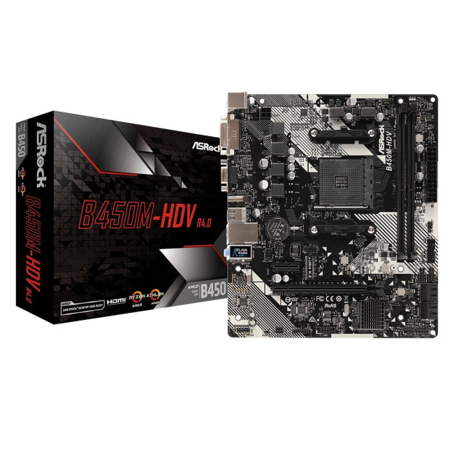 Материнська плата AMD AM4 B4502DDR4 M.2 HDMI/DVI/VGA mATX ASROCK B450M-HDV R4.0