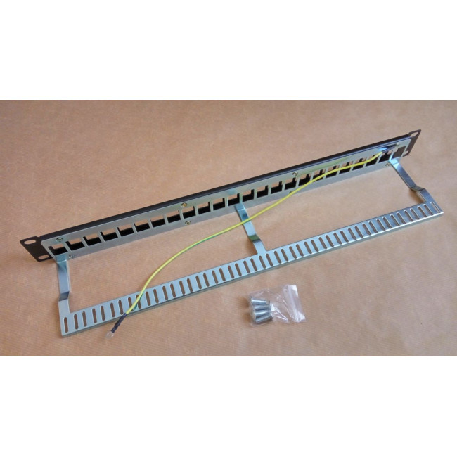 Патч-панель незаповнена під кейстоуни, STP, 1U KINGDA KD-PP23-STP-BK-24P