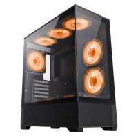 Корпус комп'ютерний Midi ATX без блока живлення, E-ATX, ATX, M-ATX, ITX, Tempered Glass, Mesh GAMEMAX Vista AB