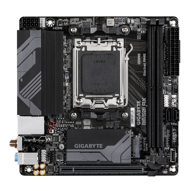 Mатеринська плата sAM5 AMD B650 HDMI 3xM.2  2.5GbE LAN ATX GIGABYTE B650I AX