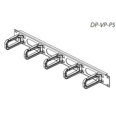 Кабельний організатор 1U однобічний, скоби 40х80,RAL9005 CONTEG DP-VP-P5