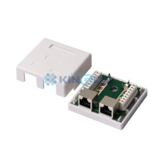 Розетка настінна 2 портова, Сat5e, STP, біла KINGDA KD-WP6037-C5e
