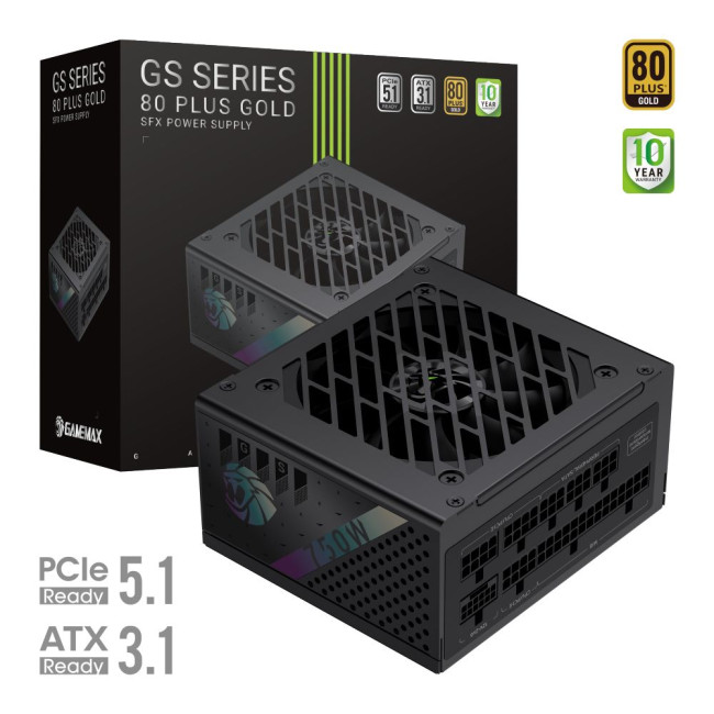 Блок живлення SFX 750W, 80plus Gold,fan 92mm, fully modular OPP / OVP/ UVP / OCP/ SCP / OTP / NLP / GAMEMAX GS 750G V25
