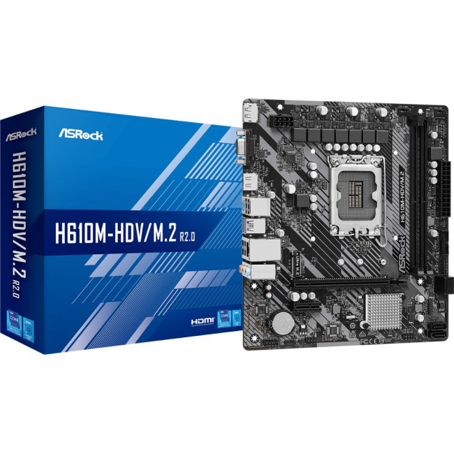 Материнська плата Intel s1700 H610 HDMI/DP/VGA1xM.2 GbE Lan mATX ASROCK H610M-HDV/M.2 R2.0