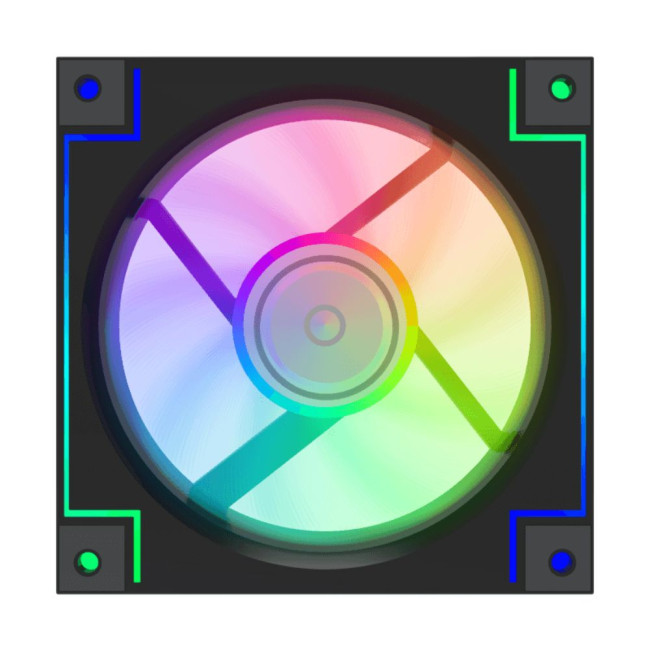 Кулер для корпусу  120мм  КІТ 3*120ммmm Black frame ARGB Fan 3 in 1 Kit GAMEMAX RD300 BK